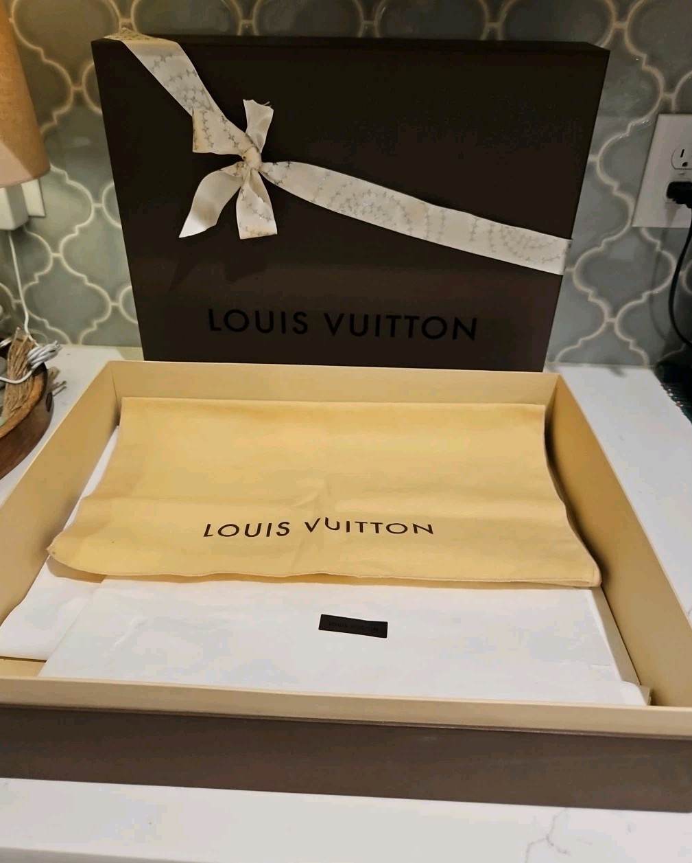 Authentic Louis Vuitton Empty Square Brown Gift B… - image 1