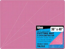 U.S. Art Supply 36" x 48" Self-Healing Cutting Mat 5-Ply - Double-Sided Pink/Blu