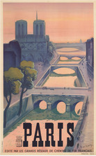 Paris Vintage Travel Poster Advertisement