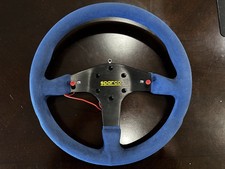 Vintage Sparco Steering Wheel - 350mm Blue Suede Vintage Sparco Steering Wheel - 350mm Blue Suede