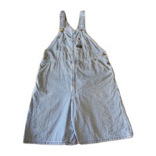 Vtg OshKosh Blue Stripe Union Made Sanforized Railroad Overalls Shorts Sz 40
