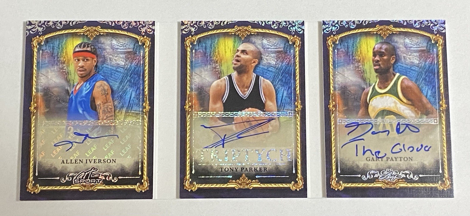 2026 Leaf Art of Sport Allen Iverson Tony Parker Gary  Payton Jersey Auto #/5