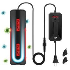 Aquarium Clean Light,22W UV Double Tube Sanitizer Clean Light with Timer, Fis...