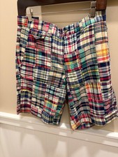 NWT Polo Ralph Lauren PATCHWORK MADRAS PLAID 8  Straight Fit Shorts
