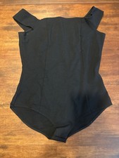 Out From Under Urban Outfitters Full Bodysuit Square Neck Cap Sleeve Black Large