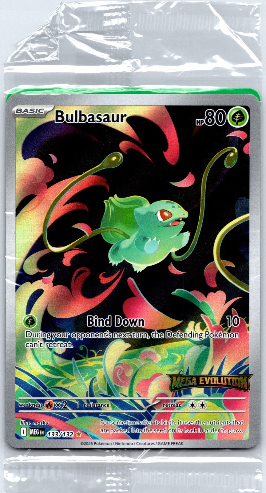 SEALED Bulbasaur 133 132 Mega Evolution Stamped 133/132 Miscellaneous Cards & Pr