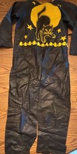 ANTIQUE 1920 S CAT HALLOWEEN COSTUME BLACK YELLOW AMAZING CONDITION