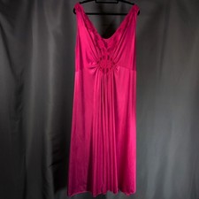 Vintage Olga Lace Pink Maxi Sleeveless Satin Nightgown Plunging Slip Dress 2XL