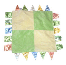 Carters Child Of Mine Yellow Green Satin Tag Baby Blanket Lovey