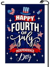 Happy 4th of July Garden Flag 12x18 Inch Vertical Double Sided multicolor C