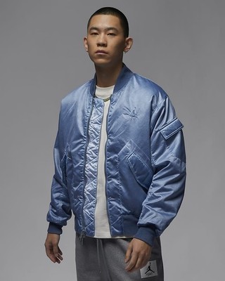 Nike Air Jordan Flight Essentials Bomber Jacket FN6543-436 Carolina Blue Mn Sz L