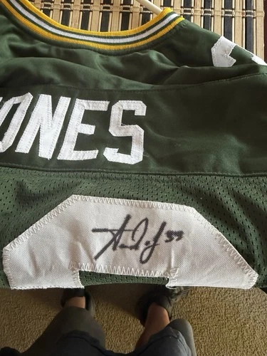 Green Bay Packers Jones #33 XL Original Autographed Football Jersey