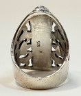 Vintage Sterling Silver Three Carnelian Gemstone Elongated Ring Size 8 — photo 5