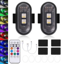 2pcs Wireless Led Strobe Light Rgb 8 Colors Rechargeable Warning Flashing Lights 2pcs Wireless Led Strobe Light Rgb 8 Colors Rechargeable Warning Flashing Lights