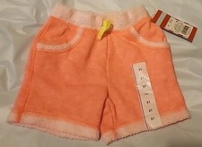 Cat  Jack Sunrise Coral White Fleece Drawstring Shorts Pockets Kids 2T NWT C4