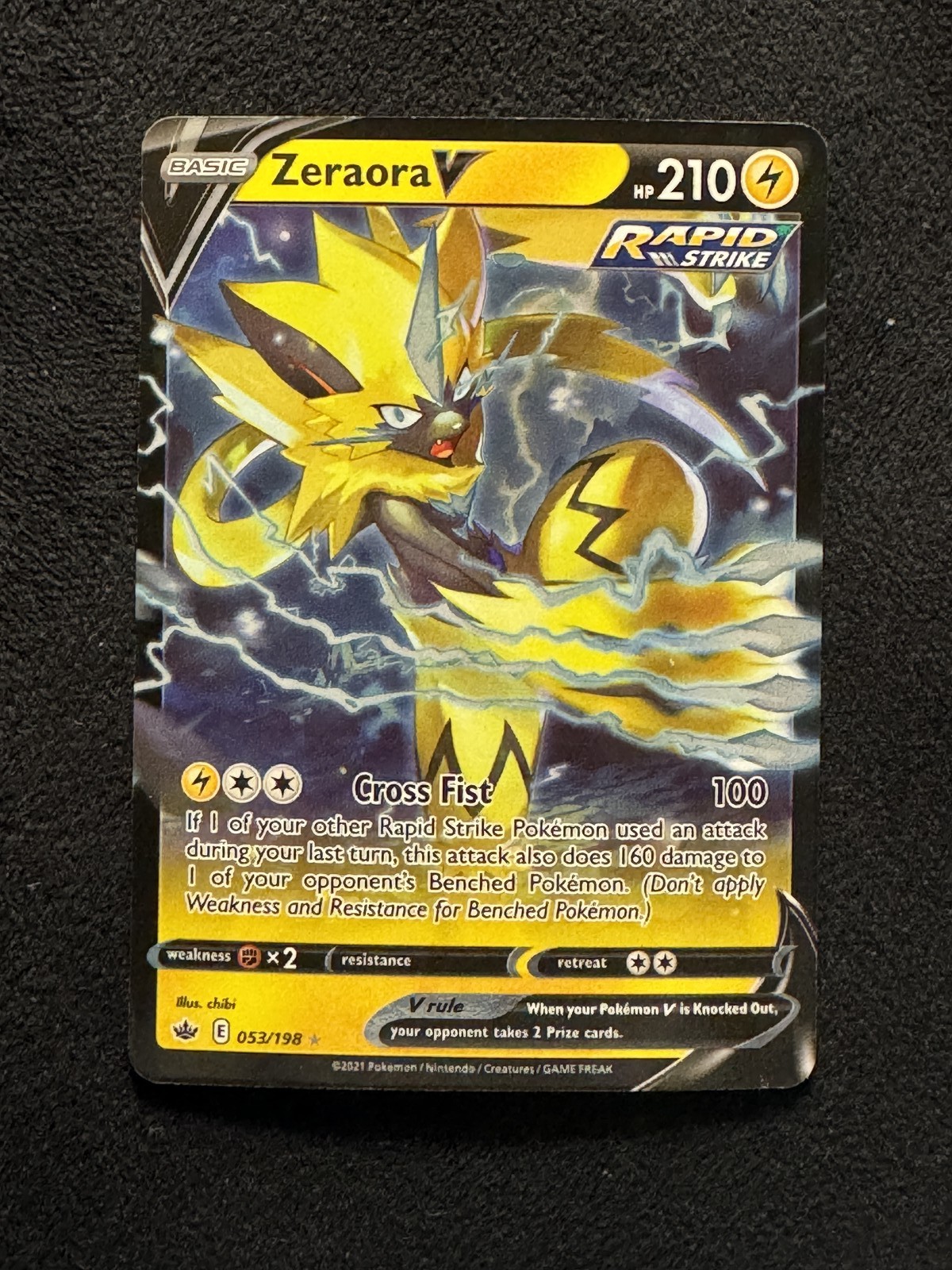 Zeraora V 53/198 Chilling Reign Holo Rare V NM
