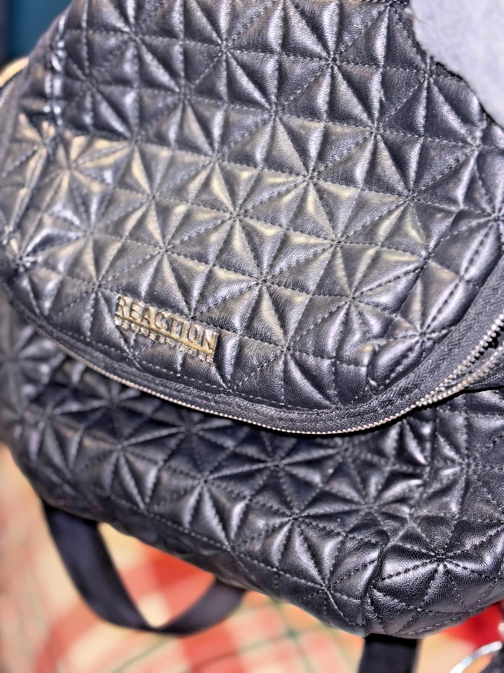 Reaction Kenneth Cole Faux Leather and Nylon Backpack Some Imperfections RRP £65 - Image 2 of 4