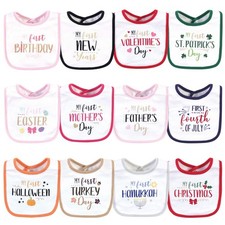 Unisex Baby Cotton Holiday Fancy Girl Bib One Size Fits Most for Drooling Feed