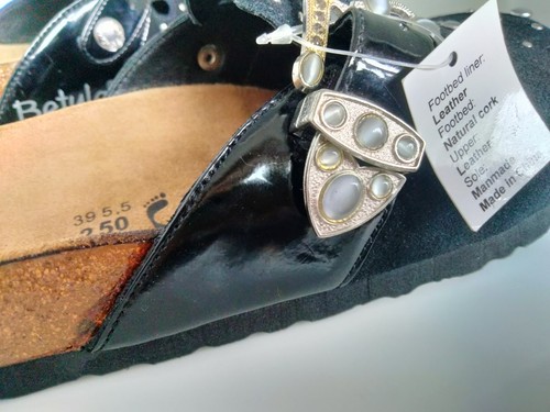 New Birkenstock Betula Rocko Suede Black/Blue Leather Buckle Clogs L8 2 Pair - Imagen 9 de 20