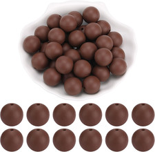 20 Pcs 15mm Silicone Beads for Keychain Making Bulk Focal Beads for Pens DIY Bra