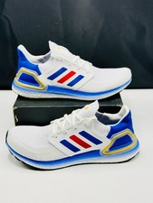 Adidas UltraBoost 20 USA Primeblue white red Scarlet FY9039 Men's Size 12 New