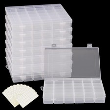 8 Pack 36 Grids Plastic Beads Storage Containers, Jewelry Box Storage Contain...