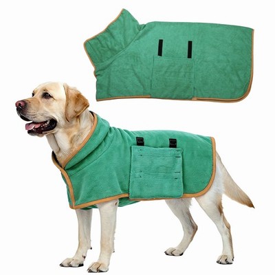 Dog Drying Coat Dog Robes for After Bath Bathrobe XL Dark Green