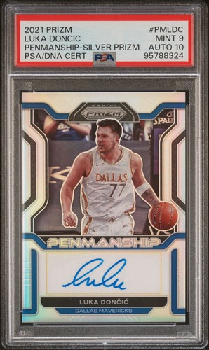 2021 Panini Prizm SILVER Penmanship Luka Doncic AUTO PSA 9 AUTO 10 Pop 1 🔥🔥🔥