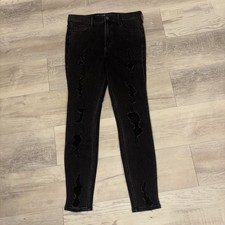 Hollister Ultra High Rise Super Skinny Jeans Womens Sz 9s w29 L27 Black Denim  