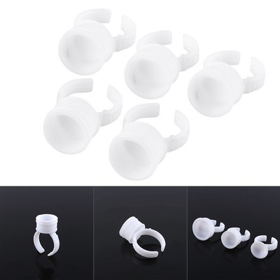 100pcs Disposable Glue Ring Pallet Holder For Eyelash Extension White Plastic