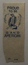 Original Vintage Antique Proud To Be An American Mini Iron On Transfer