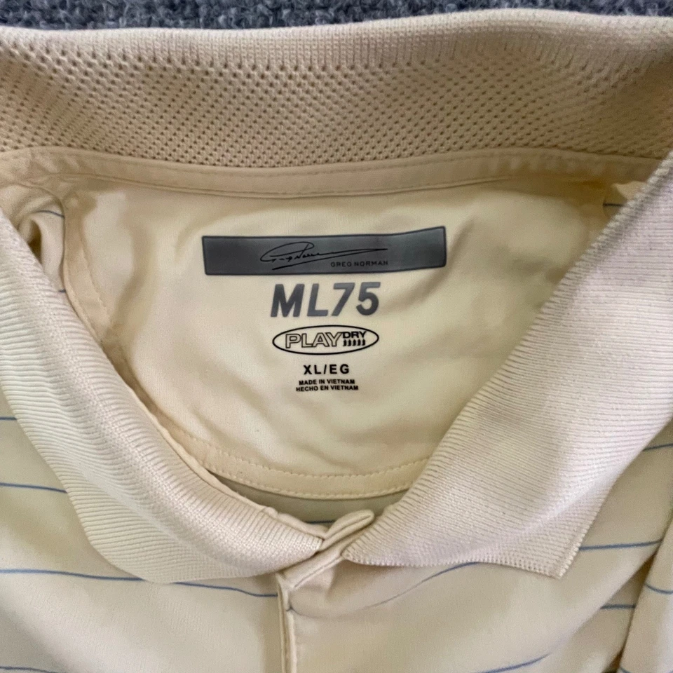 Рубашка поло для гольфа мужская Greg Norman ML75 Play Dry размер XL масляно-желтая в полоску - Изображение 4 из 4