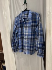 Lauren Ralph Lauren Blue Plaid Women s Button Front Sz Xl