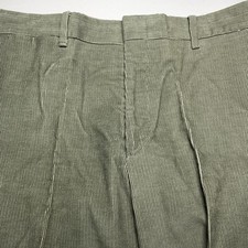 80s LL Bean Corduroy Trousers 36x33 Cuffed Cotton Blend Rugged Green USA