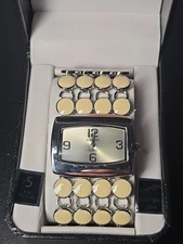 RUMOURS Women's Watch Cream Round Sequin Band New Battery 