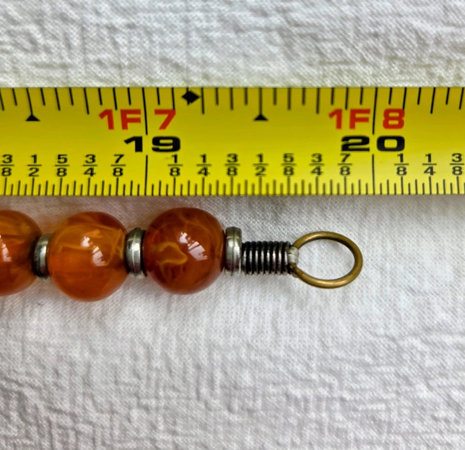 Collar Colgante Cuentas Resina Naranja Estilo Tibetano Foto 3 de 3