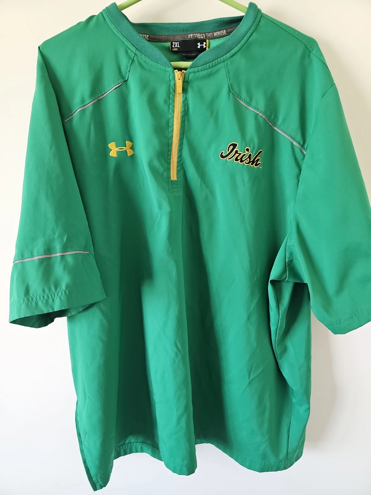 Under Armour Notre Dame Irish Green Pullover 1/4 Zip 2XL
