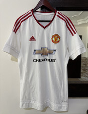 adidas Manchester United Jersey Mens L White 2015 16 Chevrolet Away Soccer Kit