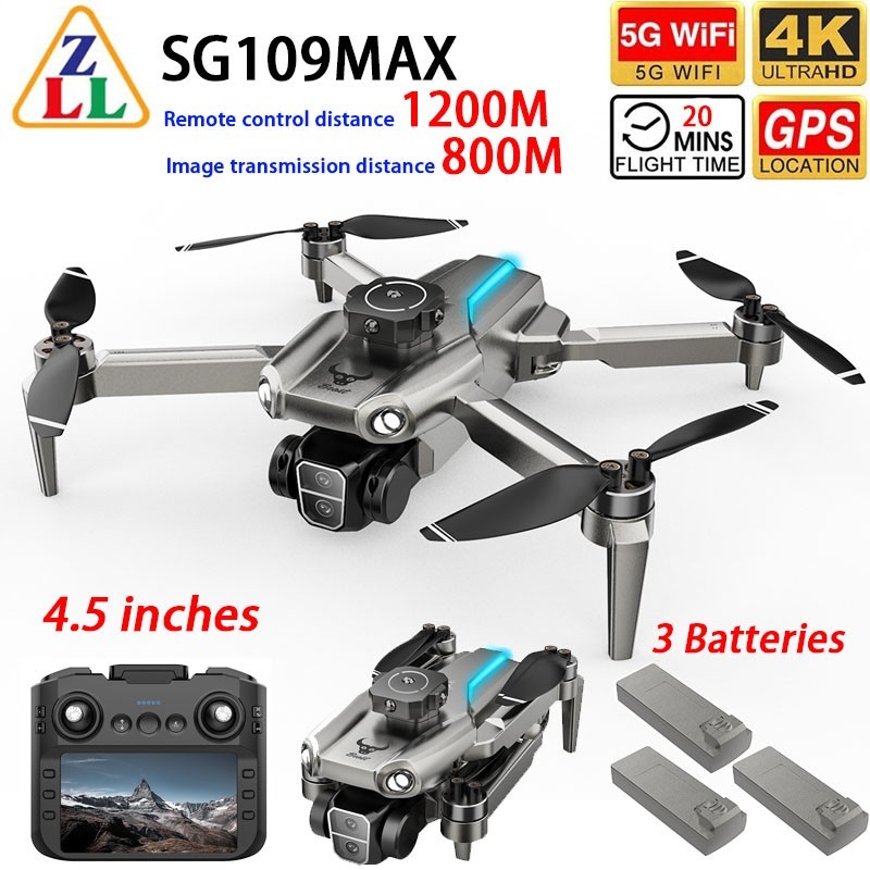 ZLL SG109MAX Drone GPS 4K Dual Camera Gesture Photo Obstacle Avoidance 3 Battery