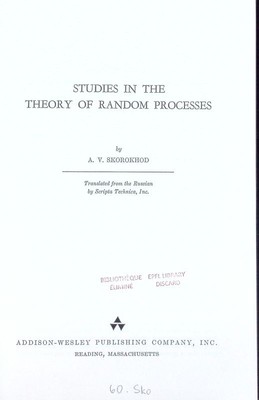 Studies in the theory of random processes. Adiwes International Series i 2509455
