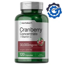 2 Pack Horbäach Cranberry Concentrate Extract Pills + Vitamin C 30,000mg