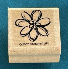 Vintage 2007 Stampin' Up Flower Wood Mounted Rubber Stamp