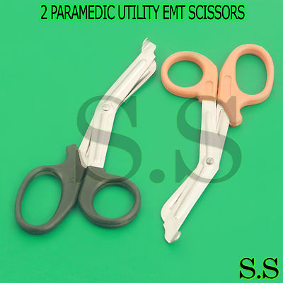 Ciseaux De Secours EMT/paramédic 5.5" Orange - Lot De 6, CynaMed USA, Neufs Sous Emballage