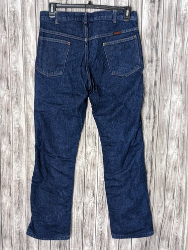 Wear Guard Men's Blue Dark Wash Flannel Lined Thick Denim Jeans Size 34 - Picture 2 of 10