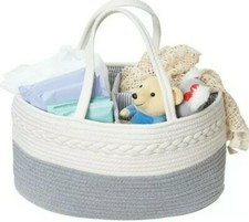 Luxury Diaper Caddy/Organizer Rope Nursery Storage Bin