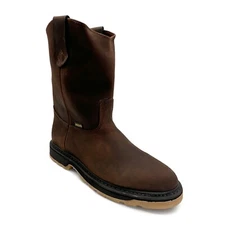 Men's Pull On Leather Mid Calf Soft Toe Work Boot