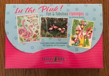 20 Leanin Tree Greeting Box Cards Set IN THE PINK, ALL FLAMINGOS, BIRDS,Tropical