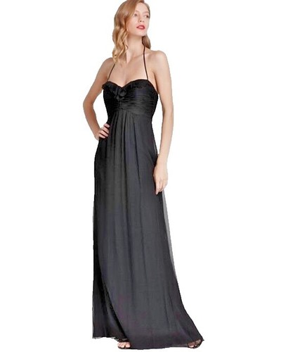 amsale chiffon dress One Shoulder Crinkled Silk Sz 0 Blush shoulder draped slouch shoulder viewalljewelry Marchesa Off-Shoulder Floral Threadwork Color:Other Colors(Leaving a note) Floral chiffon