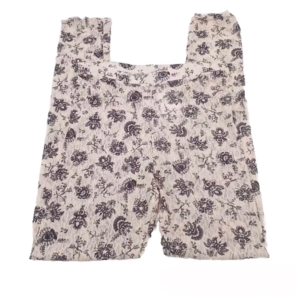 Free People Layered in Lace Leggings in Ivory Chamoix Combo, Women's Size Small - Image 4 of 4