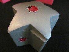 Wooden Star Shaped Trinket Box with Swivel Lid